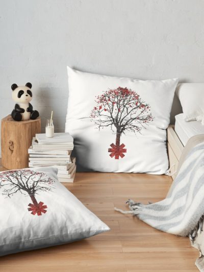 Red Tree Throw Pillow Official Red Hot Chili Peppers Merch