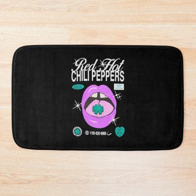 Rhcp-Vintage Red Black Hot Bath Mat Official Red Hot Chili Peppers Merch